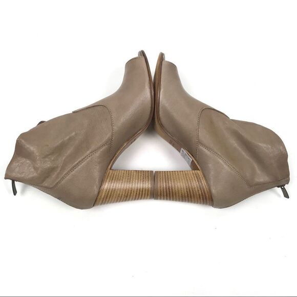 Cordani Balero Stacked Block Ankle Boots Leather Peep Toe Heeled Bootie Italy - Picture 5 of 7